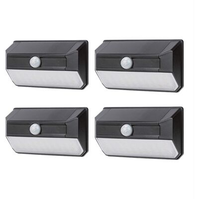 Home Zone Security - Mesh-Linkable Solar SMD LED Security Wall Light, 800 Lumens, 4 Pack - Black Home Zone Security - Mesh-Linkable Solar SMD LED Security Wall Light, 800 Lumens, 4 Pack - Black