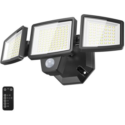 Adewalk - Upgraded 7000LM 6500K LED Security Light, Waterproof Motion Sensor, 3 Heads, Hardwired for Yard&Garage - Black Adewalk - Upgraded 7000LM 6500K LED Security Light, Waterproof Motion Sensor, 3 Heads, Hardwired for Yard&Garage - Black