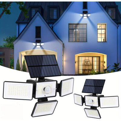 Oumilen - 2 Pack 4-Head Solar Security Lights with Remote – 288 LED 2500LM Motion Sensor Wall Light for Garage Yard Oumilen - 2 Pack 4-Head Solar Security Lights with Remote – 288 LED 2500LM Motion Sensor Wall Light for Garage Yard