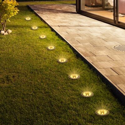 Oumilen - 8 Pack Stainless Steel Solar In Ground Lights – Warm White 8-LED Solar Disk Buried Lamp for Garden Oumilen - 8 Pack Stainless Steel Solar In Ground Lights – Warm White 8-LED Solar Disk Buried Lamp for Garden