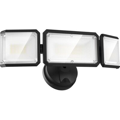 Lepower - 42W 3 Heads Outdoor Bright LED Flood Lights Switch Controll 220° Angle IP65 Waterproof For Yard Porch - Black Lepower - 42W 3 Heads Outdoor Bright LED Flood Lights Switch Controll 220° Angle IP65 Waterproof For Yard Porch - Black