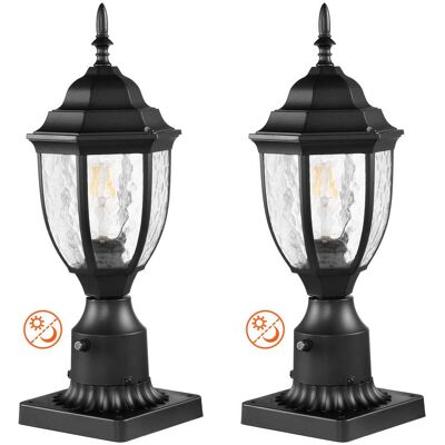 VEVOR - 2 Pack Dusk to Dawn Outdoor Post Light, 15.35 in, Waterproof Lamp Post Light Fixtures - Black VEVOR - 2 Pack Dusk to Dawn Outdoor Post Light, 15.35 in, Waterproof Lamp Post Light Fixtures - Black
