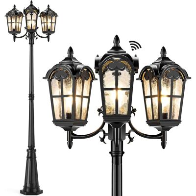 Nordic Hygge - Dusk to Dawn Outdoor Post Lights, Black 3-Head Aluminum Street Lamp Posts Outdoor Lighting, Waterproof Hardwired Lamp Nordic Hygge - Dusk to Dawn Outdoor Post Lights, Black 3-Head Aluminum Street Lamp Posts Outdoor Lighting, Waterproof Hardwired Lamp