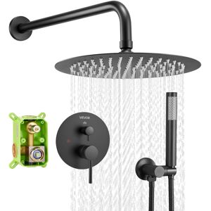 VEVOR - Shower Faucet Set, Rainfall Bathroom Shower System with 10-Inch Round Rain Shower Head and Handheld Spray - Matte Black VEVOR - Shower Faucet Set, Rainfall Bathroom Shower System with 10-Inch Round Rain Shower Head and Handheld Spray - Matte Black