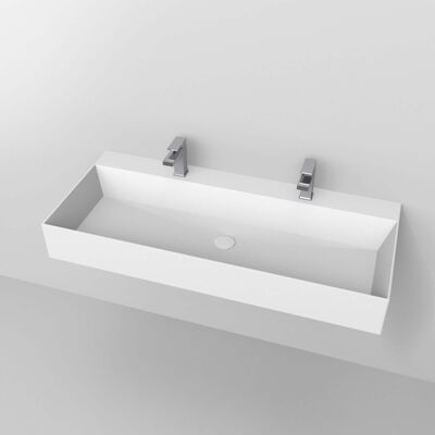 Boyel Living - 48 inch Rectangular Wall Mounted Sink in Matte - White Boyel Living - 48 inch Rectangular Wall Mounted Sink in Matte - White