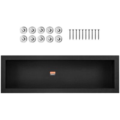 VEVOR - Shower Niche Ready for Tile 16" x 50", Single Shelf Organizer, Square Corners Wall-inserted Niche Recessed - Black VEVOR - Shower Niche Ready for Tile 16" x 50", Single Shelf Organizer, Square Corners Wall-inserted Niche Recessed - Black