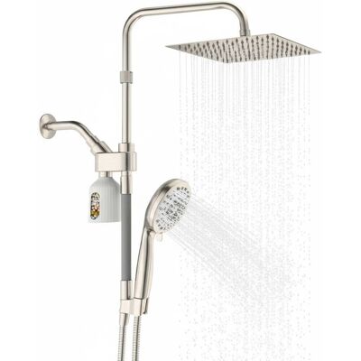 Dazzed Corner - High Pressure 10" Rain Shower Head & Handheld Spray Combo - Brushed Nickel Dazzed Corner - High Pressure 10" Rain Shower Head & Handheld Spray Combo - Brushed Nickel