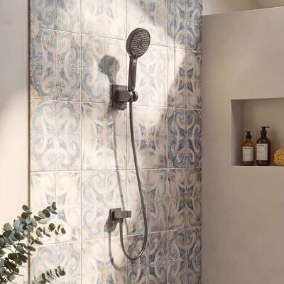 Famapy - Digital Shower Head - Handheld with Temperature Display & 4 Spray Modes, 59" Hose, Modern Bathroom Fixture - Gray Famapy - Digital Shower Head - Handheld with Temperature Display & 4 Spray Modes, 59" Hose, Modern Bathroom Fixture - Gray