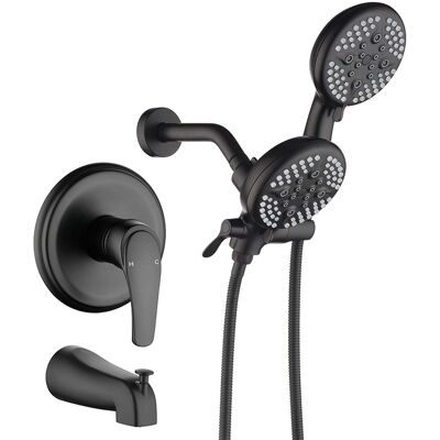 Boyel Living - Shower Set with Five Function Rain Shower and Handheld Shower and cUPC Pressure Balance Valve - Matte Black Boyel Living - Shower Set with Five Function Rain Shower and Handheld Shower and cUPC Pressure Balance Valve - Matte Black