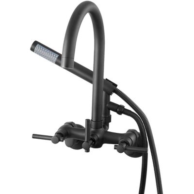 VEVOR - Clawfoot Tub Faucet,Wall-Mounted Bathtub Faucet with Handheld Shower, Vintage Clawfoot Tub Filler Shower Kit - Matte Black VEVOR - Clawfoot Tub Faucet,Wall-Mounted Bathtub Faucet with Handheld Shower, Vintage Clawfoot Tub Filler Shower Kit - Matte Black
