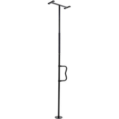 VEVOR - Floor-to-Ceiling Transfer Pole, Tension Mounted Bathroom Grab Bar with Anti-Slip Curve Handle, 300 Lbs Capacity - Black VEVOR - Floor-to-Ceiling Transfer Pole, Tension Mounted Bathroom Grab Bar with Anti-Slip Curve Handle, 300 Lbs Capacity - Black