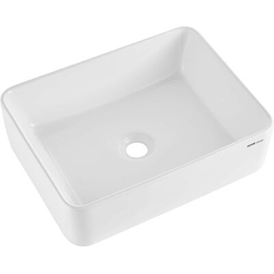 VEVOR - Rectangle Vessel Sink, 19" x 14.7" Bathroom Vessel Sink Countertop, Ceramic Bathroom Sinks Above Counter - White VEVOR - Rectangle Vessel Sink, 19" x 14.7" Bathroom Vessel Sink Countertop, Ceramic Bathroom Sinks Above Counter - White