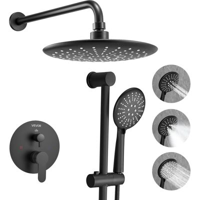 VEVOR - Shower Faucet Set, Rainfall Bathroom Shower System with 9-Inch Round Rain Shower Head and Handheld Spray - Matte Black VEVOR - Shower Faucet Set, Rainfall Bathroom Shower System with 9-Inch Round Rain Shower Head and Handheld Spray - Matte Black