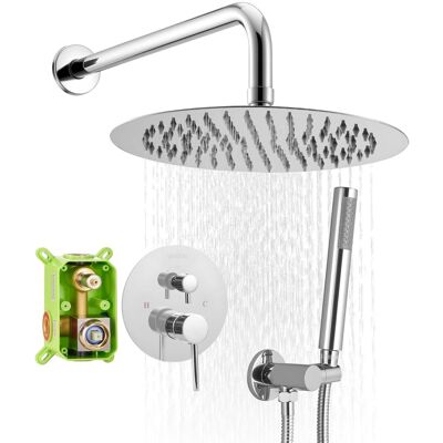 VEVOR - Shower Faucet Set, Rainfall Bathroom Shower System with 10-Inch Round Rain Shower Head and Handheld Spray - Chrome VEVOR - Shower Faucet Set, Rainfall Bathroom Shower System with 10-Inch Round Rain Shower Head and Handheld Spray - Chrome