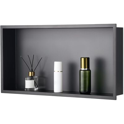VEVOR - Shower Niche, 13 x 25 x 4 inch Recessed Wall Niche, Heavy-duty Stainless Steel Modern Soap & Shampoo Storage Organizer - Black VEVOR - Shower Niche, 13 x 25 x 4 inch Recessed Wall Niche, Heavy-duty Stainless Steel Modern Soap & Shampoo Storage Organizer - Black