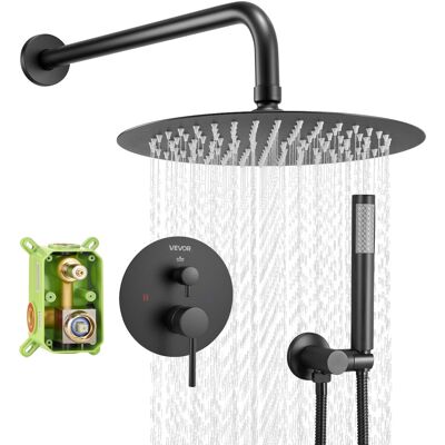 VEVOR - Shower Faucet Set, Rainfall Bathroom Shower System with 8-Inch Round Rain Shower Head and Handheld Spray - Matte Black VEVOR - Shower Faucet Set, Rainfall Bathroom Shower System with 8-Inch Round Rain Shower Head and Handheld Spray - Matte Black