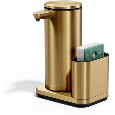 simplehuman - 14 oz. liquid sensor pump with caddy, high-grade stainless steel - Brass simplehuman - 14 oz. liquid sensor pump with caddy, high-grade stainless steel - Brass