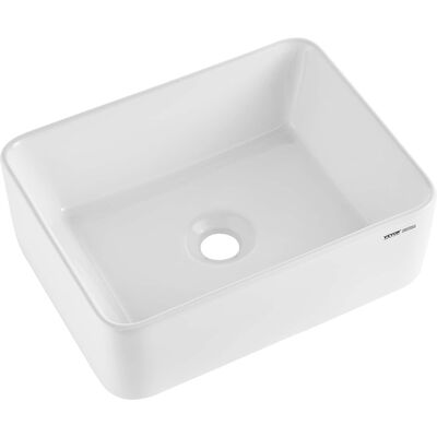 VEVOR - Rectangle Vessel Sink, 16" x 12" Bathroom Vessel Sink Countertop, Ceramic Bathroom Sinks Above Counter - White VEVOR - Rectangle Vessel Sink, 16" x 12" Bathroom Vessel Sink Countertop, Ceramic Bathroom Sinks Above Counter - White