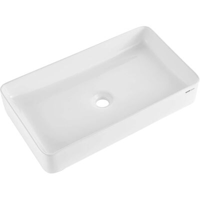VEVOR - Rectangle Vessel Sink, 24" x 13.8" Bathroom Vessel Sink Countertop, Ceramic Bathroom Sinks Above Counter - White VEVOR - Rectangle Vessel Sink, 24" x 13.8" Bathroom Vessel Sink Countertop, Ceramic Bathroom Sinks Above Counter - White