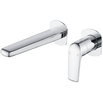 Boyel Living - Wall Mounted Bathroom Faucet Solid Brass Single Handle - Chrome Boyel Living - Wall Mounted Bathroom Faucet Solid Brass Single Handle - Chrome