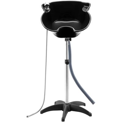 VEVOR - Portable Shampoo Bowl, Deep Shampoo Sink with Adjustable Height & Angle, Includes Drain Hose, Shower Head - Black VEVOR - Portable Shampoo Bowl, Deep Shampoo Sink with Adjustable Height & Angle, Includes Drain Hose, Shower Head - Black