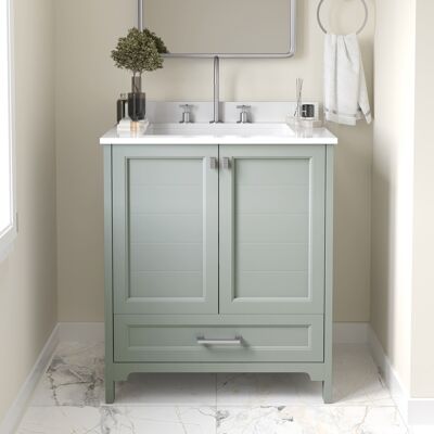 Emma + Oliver - Bathroom Vanity w/ Ceramic Undermount Sink, Cabinet, Bottom Drawer - Gray Emma + Oliver - Bathroom Vanity w/ Ceramic Undermount Sink, Cabinet, Bottom Drawer - Gray