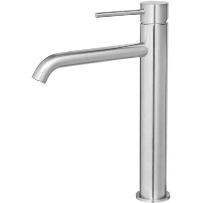 Boyel Living - Single Handle Bathroom Basin Faucet Waterfall Spout One Hole Vessel Sink Faucet with 3/8 Inch Connection - Brushed Boyel Living - Single Handle Bathroom Basin Faucet Waterfall Spout One Hole Vessel Sink Faucet with 3/8 Inch Connection - Brushed