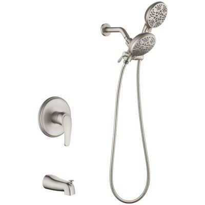Boyel Living - Dual Shower Head System Brass SUS304 1-Function Valve 7-Function Sprayers cUPC - Brushed Nickel Boyel Living - Dual Shower Head System Brass SUS304 1-Function Valve 7-Function Sprayers cUPC - Brushed Nickel