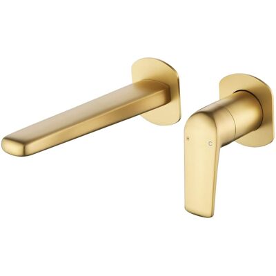 Boyel Living - Wall Mounted Bathroom Faucet Solid Brass - Brushed Gold Boyel Living - Wall Mounted Bathroom Faucet Solid Brass - Brushed Gold