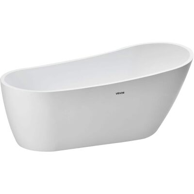 VEVOR - Acrylic Freestanding Bathtub, 67 Inch Contemporary Soaking Tub with Brushed Nickel Overflow and Drain - White VEVOR - Acrylic Freestanding Bathtub, 67 Inch Contemporary Soaking Tub with Brushed Nickel Overflow and Drain - White
