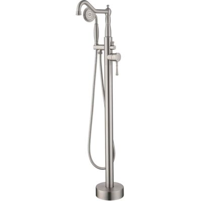 Boyel Living - Freestanding Tub Faucet Solid Brass 4.3GPM Spout 1.8GPM Handheld 360° Swivel cUPC - Brushed Nickel Boyel Living - Freestanding Tub Faucet Solid Brass 4.3GPM Spout 1.8GPM Handheld 360° Swivel cUPC - Brushed Nickel