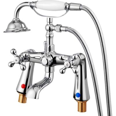 VEVOR - Clawfoot Tub Faucet, Deck Mount Bathtub Faucets, Vintage Clawfoot Tub Filler Faucet Shower Kit - Polished Chrome VEVOR - Clawfoot Tub Faucet, Deck Mount Bathtub Faucets, Vintage Clawfoot Tub Filler Faucet Shower Kit - Polished Chrome