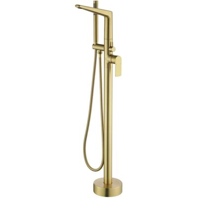 Boyel Living - Bathtub Faucet Cast Brass Single Handle Handheld Spray 60-Inch Steel Hose cUPC - Brushed Gold Boyel Living - Bathtub Faucet Cast Brass Single Handle Handheld Spray 60-Inch Steel Hose cUPC - Brushed Gold