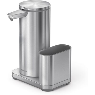 simplehuman - 14 oz. liquid sensor pump with caddy, high-grade stainless steel - Brushed simplehuman - 14 oz. liquid sensor pump with caddy, high-grade stainless steel - Brushed