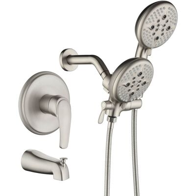 Boyel Living - Shower Set with Five Function Rain Shower and Handheld Shower and cUPC Pressure Balance Valve - Brushed Nickel Boyel Living - Shower Set with Five Function Rain Shower and Handheld Shower and cUPC Pressure Balance Valve - Brushed Nickel