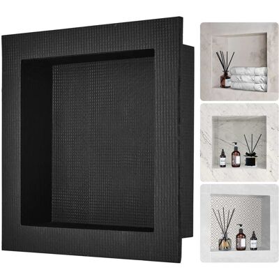 VEVOR - Shower Niche Ready for Tile 16" x 16", Single Shelf Organizer, Square Corners Wall-inserted Niche Recessed - Black VEVOR - Shower Niche Ready for Tile 16" x 16", Single Shelf Organizer, Square Corners Wall-inserted Niche Recessed - Black
