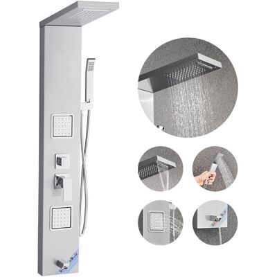 VEVOR - Shower Panel Tower System,Rainfall Waterfall Shower Head, 53 in Brushed Stainless Steel Shower Column, 5-Function Faucet - Silver VEVOR - Shower Panel Tower System,Rainfall Waterfall Shower Head, 53 in Brushed Stainless Steel Shower Column, 5-Function Faucet - Silver