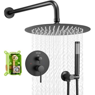 VEVOR - Shower Faucet Set, Rainfall Bathroom Shower System with 10-Inch Round Rain Shower Head and Handheld Spray - Matte Black VEVOR - Shower Faucet Set, Rainfall Bathroom Shower System with 10-Inch Round Rain Shower Head and Handheld Spray - Matte Black
