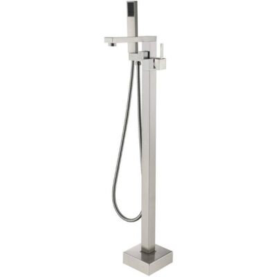 Boyel Living - Single-Handle Floor Mount Freestanding Tub Faucet with Hand Shower and Water Supply Lines in - Brushed Nickel Boyel Living - Single-Handle Floor Mount Freestanding Tub Faucet with Hand Shower and Water Supply Lines in - Brushed Nickel