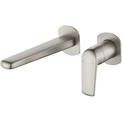 Boyel Living - Wall Mounted Bathroom Faucet Solid Brass - Brushed Nickel Boyel Living - Wall Mounted Bathroom Faucet Solid Brass - Brushed Nickel