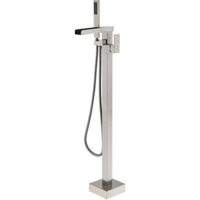 Boyel Living - 2.4 GPM Single-Handle Floor Mount Freestanding Tub Faucet with Hand Shower and Built-in Valve - Brushed Nickel Boyel Living - 2.4 GPM Single-Handle Floor Mount Freestanding Tub Faucet with Hand Shower and Built-in Valve - Brushed Nickel