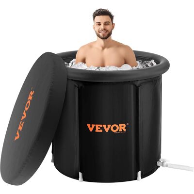 VEVOR - Ice Bath Tub,Cold Water Therapy Plunge Tub for Athletes,Outdoor Ice Barrel,105 Gal Inflatable Folding Bathtub, 34"Lx30"H - Black VEVOR - Ice Bath Tub,Cold Water Therapy Plunge Tub for Athletes,Outdoor Ice Barrel,105 Gal Inflatable Folding Bathtub, 34"Lx30"H - Black