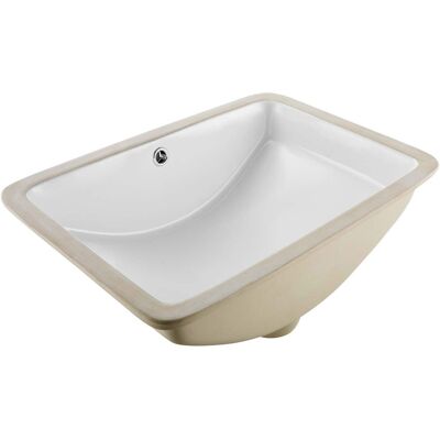 VEVOR - Undermount Bathroom Sink, 20.87x14.76 In Rectangular Ceramic Vessel Sink with Overflow Hole, Rectangle Small Space - White VEVOR - Undermount Bathroom Sink, 20.87x14.76 In Rectangular Ceramic Vessel Sink with Overflow Hole, Rectangle Small Space - White