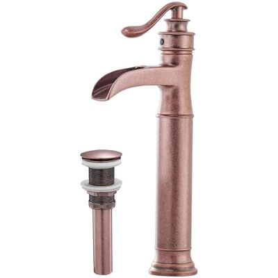 Boyel Living - Waterfall Single Hole Single-Handle Vessel Bathroom Faucet With Pop-up Drain Assembly - Copper Boyel Living - Waterfall Single Hole Single-Handle Vessel Bathroom Faucet With Pop-up Drain Assembly - Copper