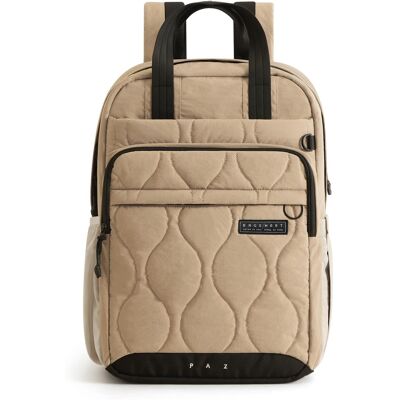 Bagsmart - Paz 28L Quilted Travel Backpack Water-Repellent Daypack with 15.6 Inch Laptop Compartment for Work School - Camel Bagsmart - Paz 28L Quilted Travel Backpack Water-Repellent Daypack with 15.6 Inch Laptop Compartment for Work School - Camel