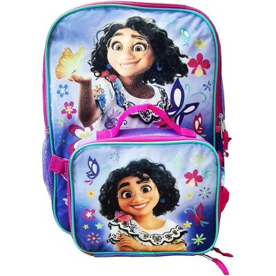 Disney - Encanto Mirabel 16 Inch Kids Backpack with Lunch Kit - Blue Disney - Encanto Mirabel 16 Inch Kids Backpack with Lunch Kit - Blue