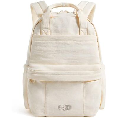 Bagsmart - Lightweight Unisex Casual Backpack, Water-Resistant Daypack Bookbag for 14-15 Inch Laptop, Travel Work Commuter - Cream Bagsmart - Lightweight Unisex Casual Backpack, Water-Resistant Daypack Bookbag for 14-15 Inch Laptop, Travel Work Commuter - Cream
