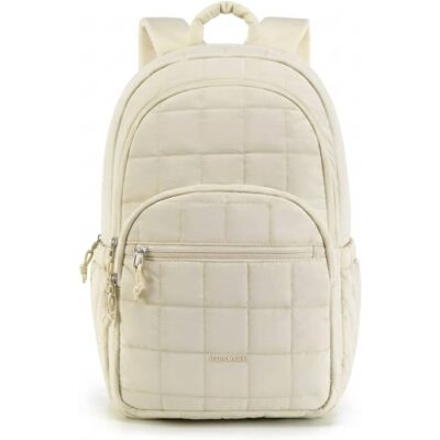 Bagsmart - College Backpack, Lightweight Bookbag with 15.6 inch Laptop Compartment, Fashion Daypack for Casual Work Commuter - White Bagsmart - College Backpack, Lightweight Bookbag with 15.6 inch Laptop Compartment, Fashion Daypack for Casual Work Commuter - White