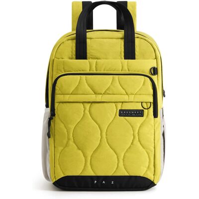 Bagsmart - Paz 28L Quilted Travel Backpack Water-Repellent Daypack with 15.6 Inch Laptop Compartment for Work School - Yellow Bagsmart - Paz 28L Quilted Travel Backpack Water-Repellent Daypack with 15.6 Inch Laptop Compartment for Work School - Yellow