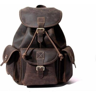 Steel Horse Leather - The Asmund Backpack Genuine Leather Rucksack - Dark Brown Steel Horse Leather - The Asmund Backpack Genuine Leather Rucksack - Dark Brown